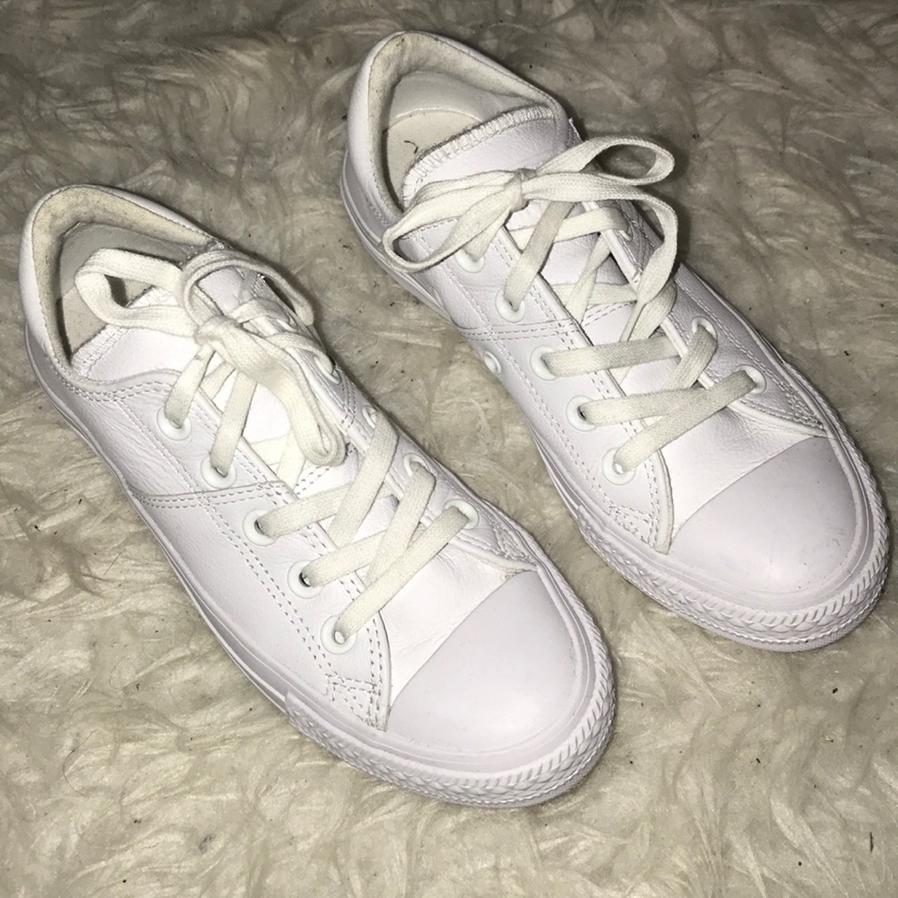 White leather converse all stars